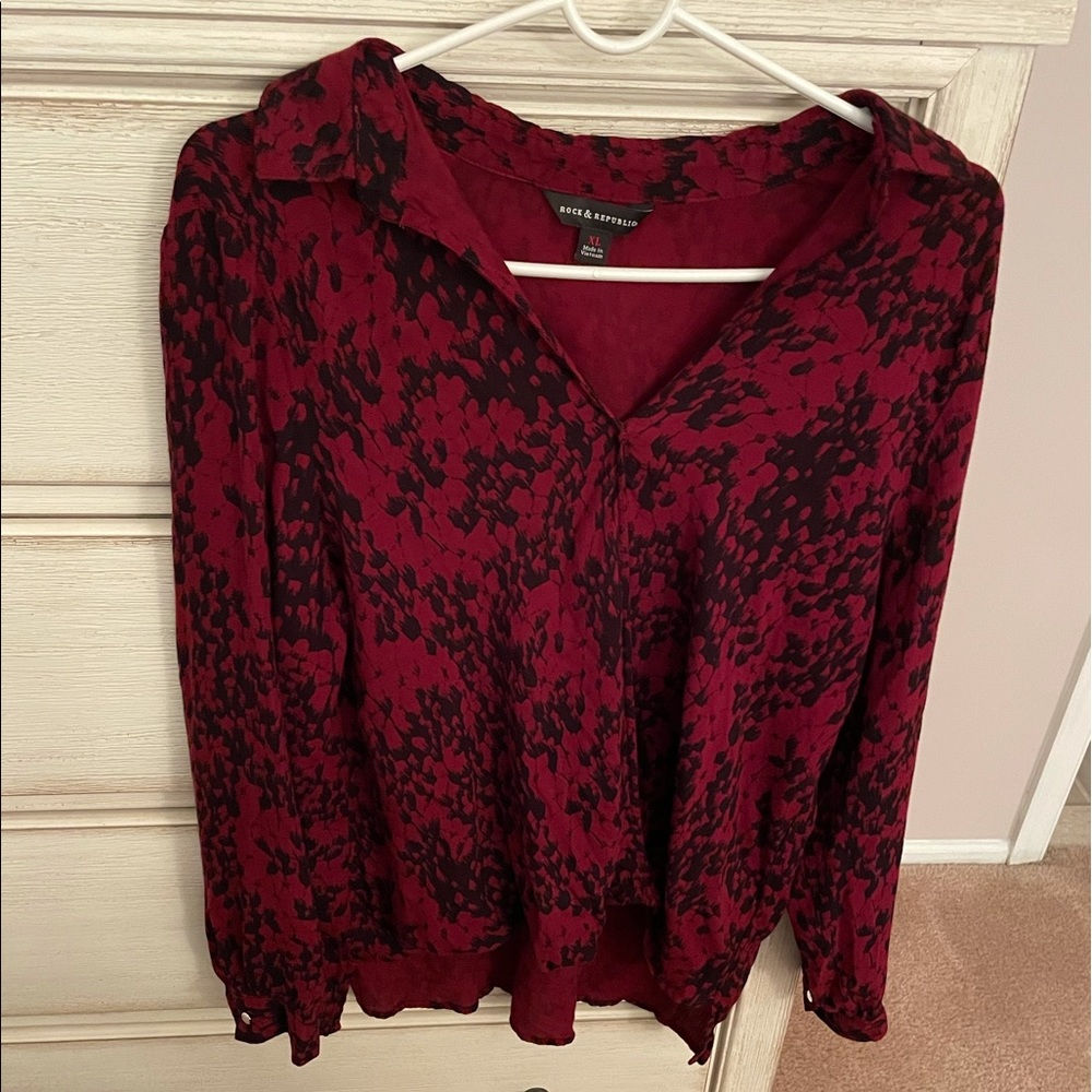 Rock & Republic Red and Black Top